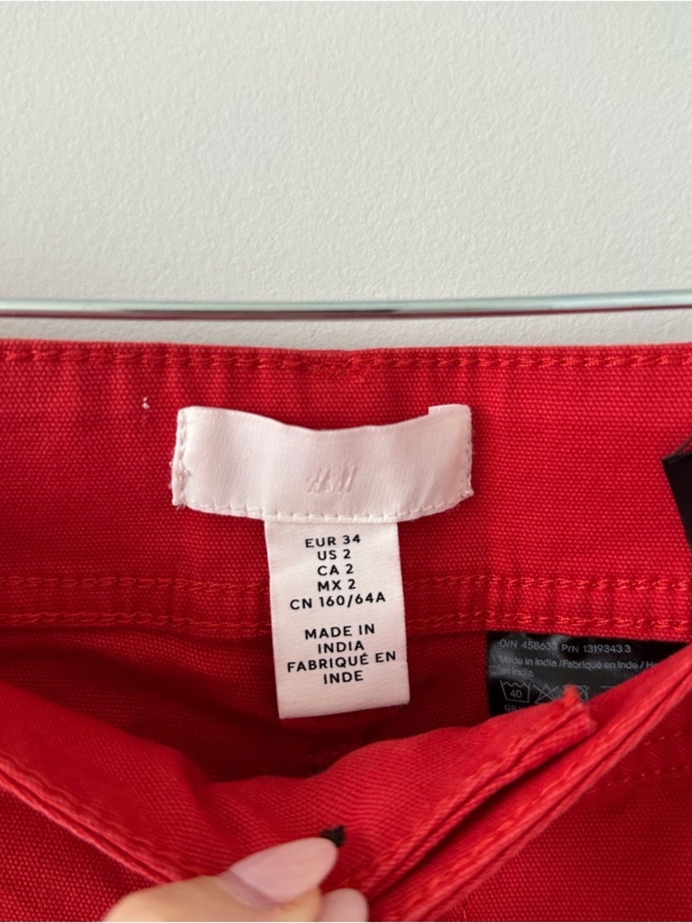 H&M Canvas Trousers Red Wide Leg Pants Jeans Size 2 New July Summer Straight Leg - Picture 9 of 16